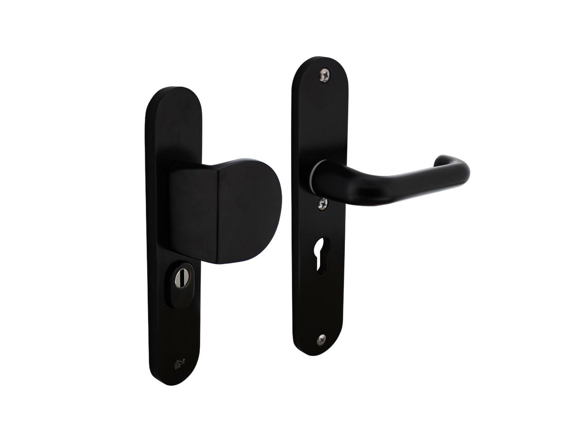 Intersteel Ferrures de sécurité Poignée ovale avec mécanisme à ressort et protection anti-arrachement - 250 x 50 mm - Ronde - SKG3