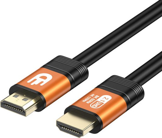 Drivv. Câble HDMI Premium 2.1 - Ultra HD - 8K 60Hz - 4K 120Hz - Convient à Xbox Series X & PS5 - 1 mètre - Orange