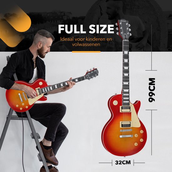 Guitare électrique Finesse avec amplificateur Rouge/Orange