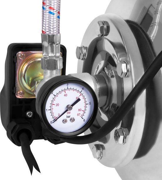 VONROC Pompe hydrophore / Kit hydrophore avec pressostat - 1000W - 3500l/h - cuve inox 19L - corps de pompe inox