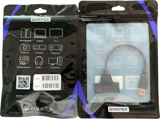 Garpex® USB 3.0 to SATA Adapter - Câble de données pour disques durs - SATA 7+15 22 Pin Cable