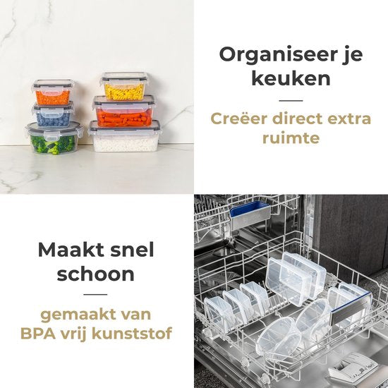 Stosh Freshness trays - Meal Prep Trays - Freezer trays - Food container - 6 pieces - Plastic - BPA free