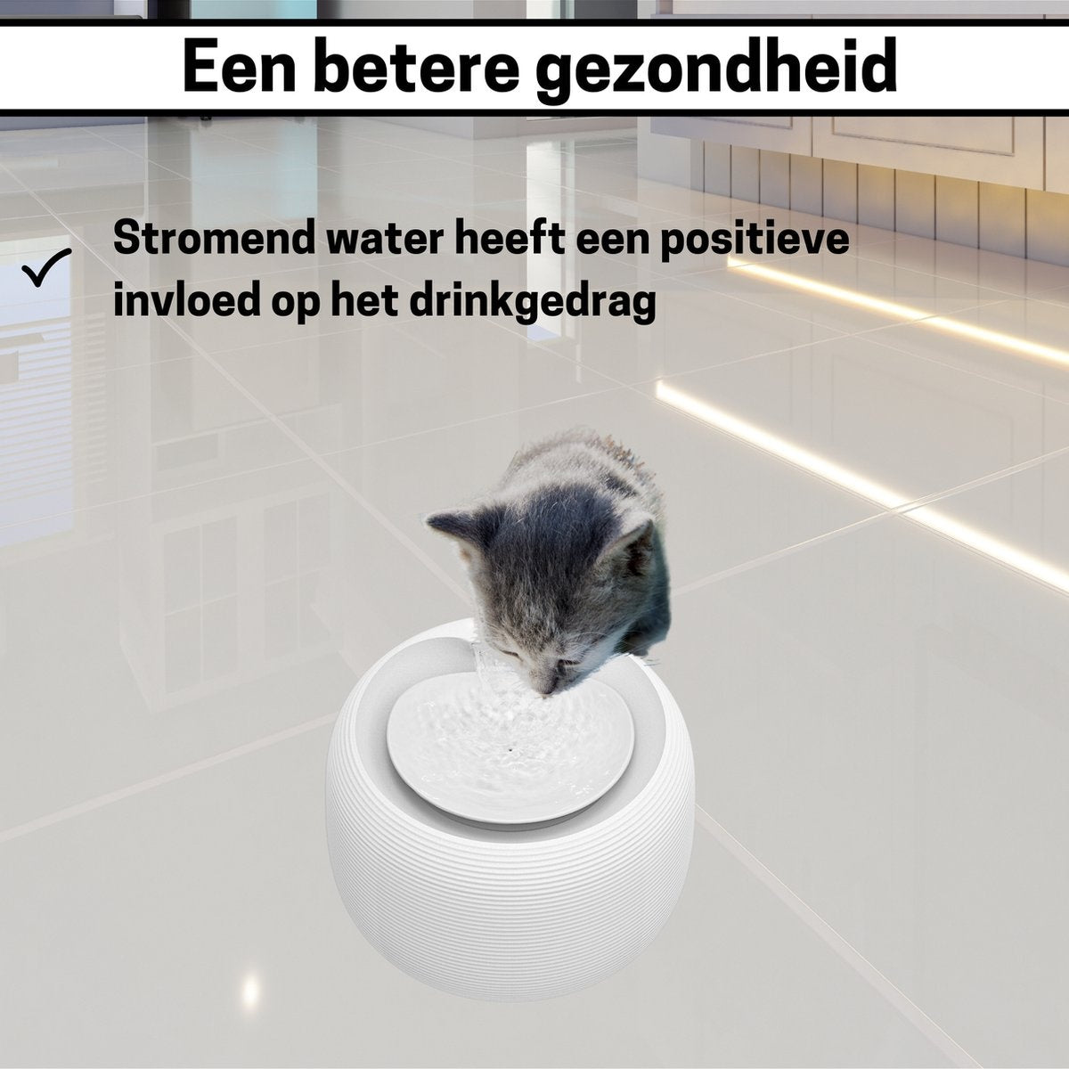 BOME Abreuvoir - Fontaine pour chat - 2,5 litres - Abreuvoir pour chat et chien - Fontaine à eau pour chat - Rinçage automatique