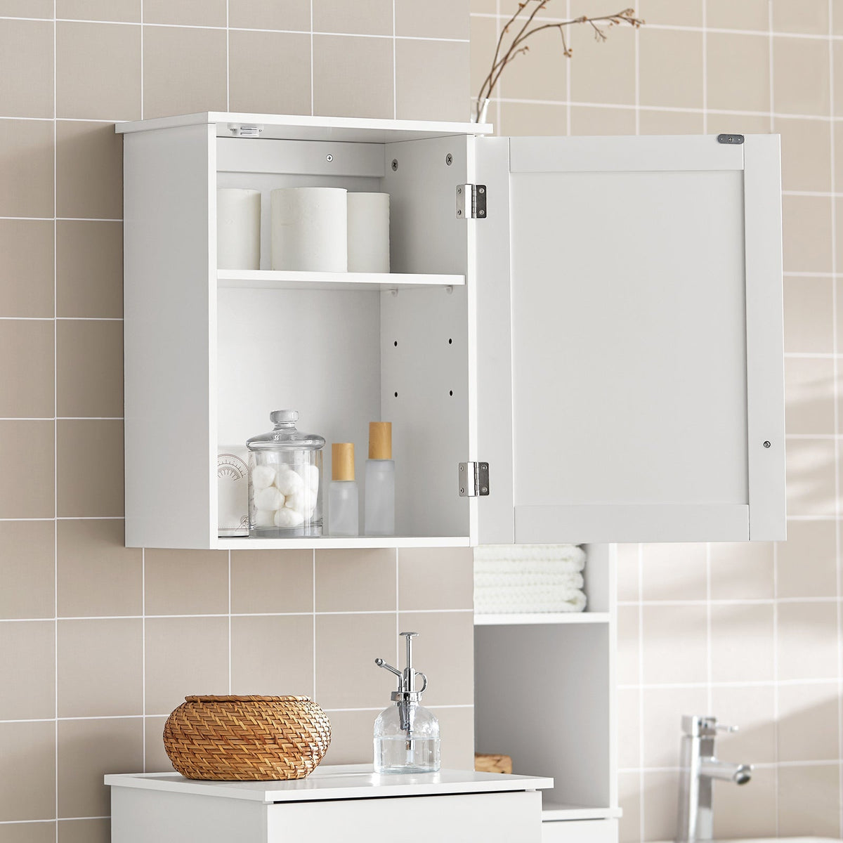 SoBuy Armoire à pharmacie - 40 x 52 x 23 cm - Blanc