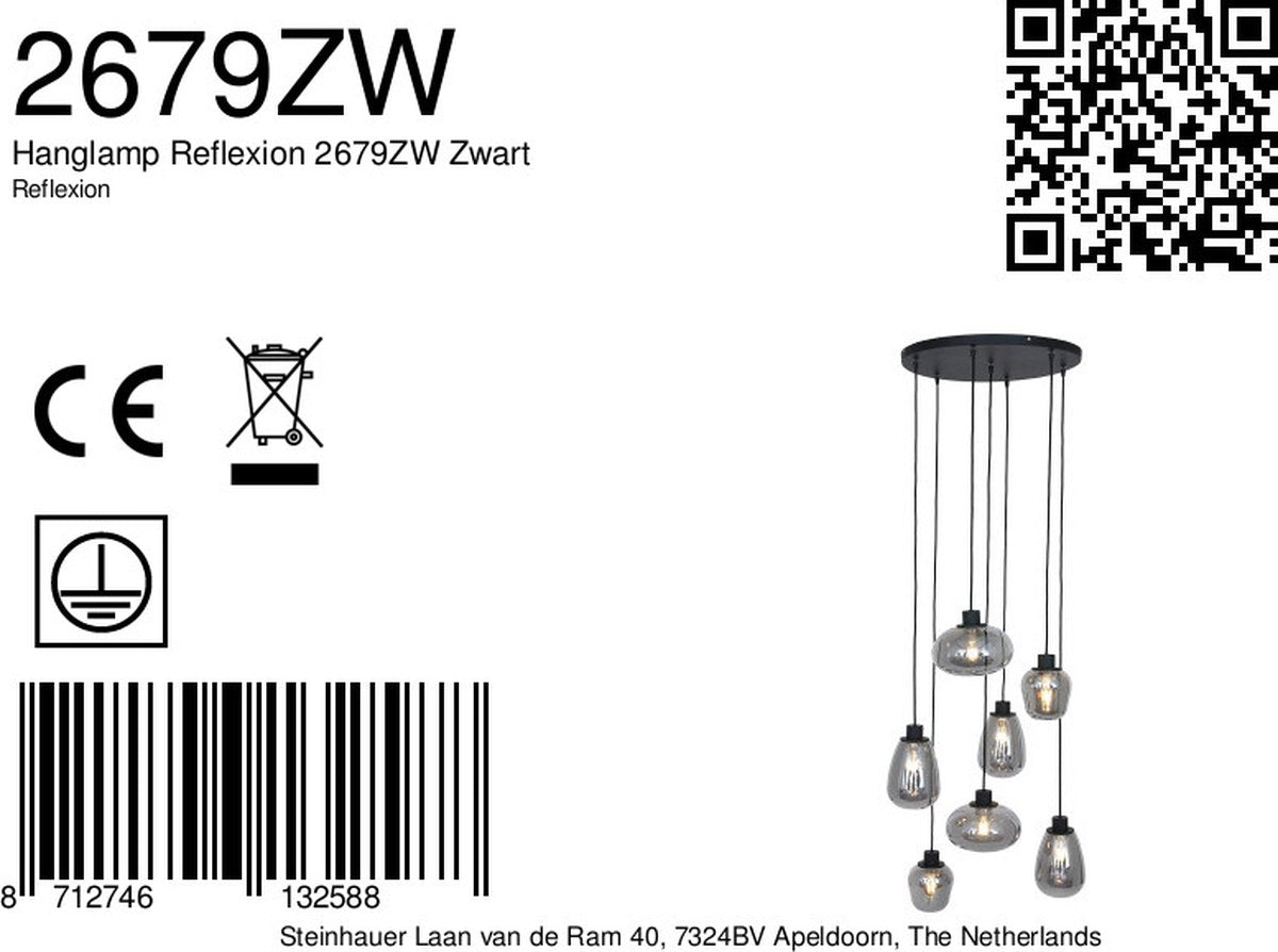 Lampe suspendue Steinhauer Reflexion - Noir