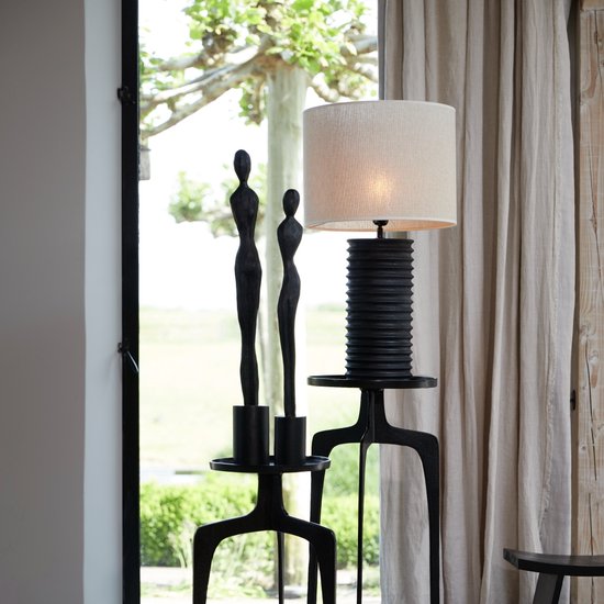 Light & Living Abat-jour Breska - 35 x 30 x 35 (L x H x P) - Tissu - Couleur sable