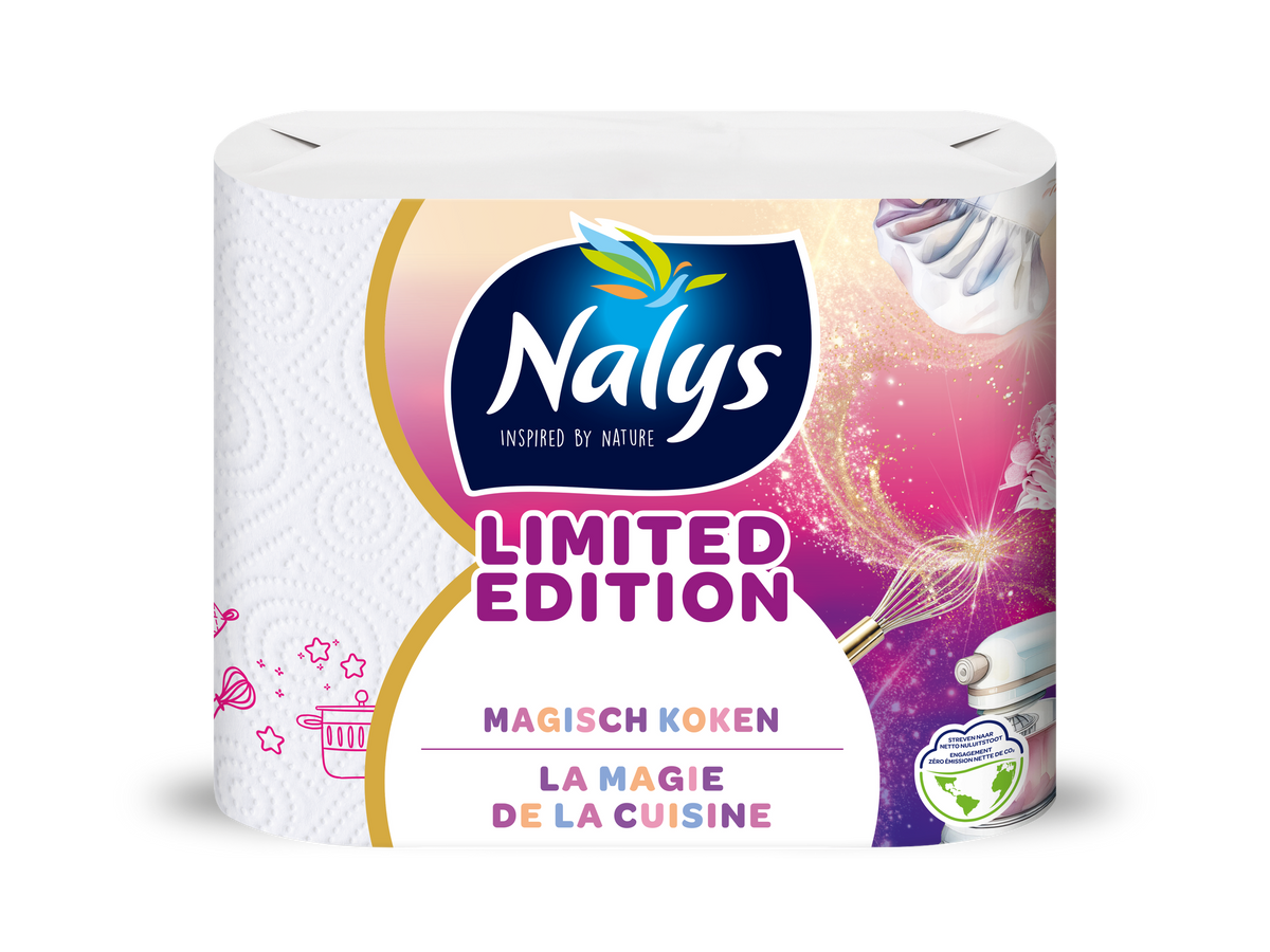 Papier essuie-tout Nalys Édition limitée - 2 couches - 3 rouleaux - Extra absorbant et adapté au contact alimentaire