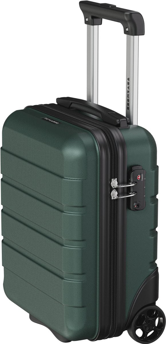 Valise cabine TRVLMORE à glisser sous le siège – 40 x 30 x 20 cm – 24 L – Serrure TSA – 2 roues – Vert foncé