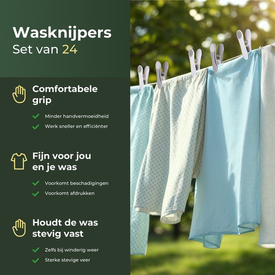 Gandria Pinces à linge 24 pièces - Pinces à linge en plastique - Lot de 24 pinces à linge en plastique - Pinces à linge 10 Kg - Gris/Blanc et Blanc/Gris
