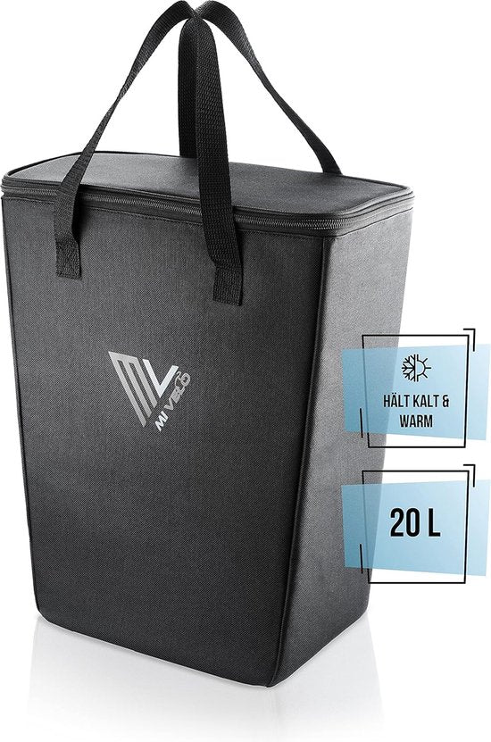 Cool bag bicycle - insert pour sacoches porte-bagages - sac à provisions pliable - accessoires pique-nique - sac de transport (20litres) MIVELO