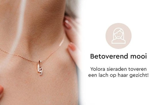 Yolora Collier pour dames avec pendentif - Cristaux Kalpa Camaka - couleur Ros� - plaqué or Ros� 18K