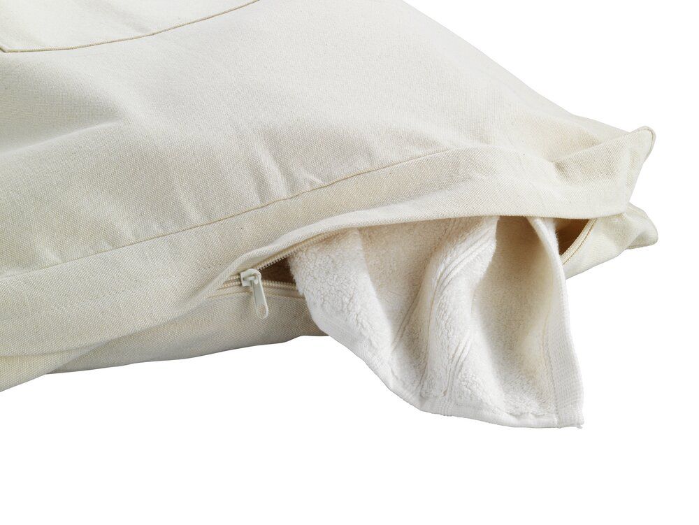 Panier à linge à suspendre Canguro de WENKO, beige - 65 L - Coton - Avec crochets en acier inoxydable