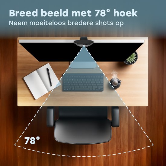 Audyn Webcam - 5MP - 2K Full HD - avec microphone - pour PC - avec housse et support - Caméra de streaming - Webcams