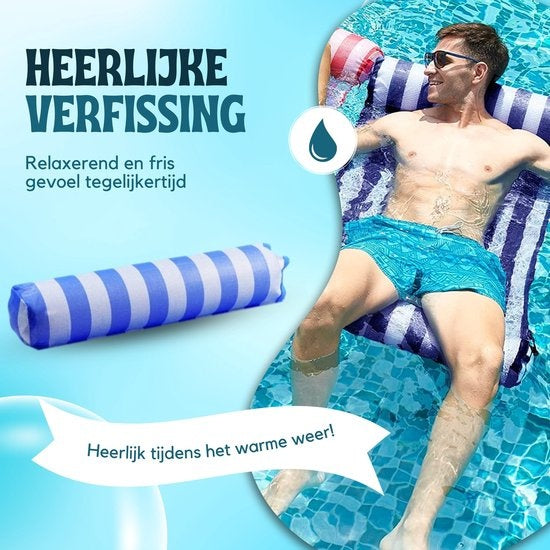 Travelly - Hamac d'eau de luxe - Hamac - Matelas d'air - Matelas d'air Piscine - Hamac d'eau - Bleu