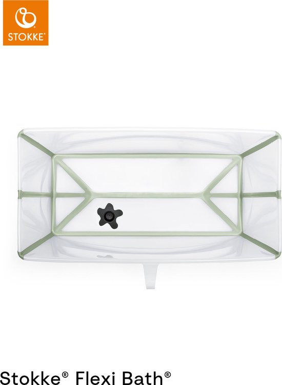 Ensemble Stokke® Flexi Bath® X-Large - Flexi Bath® XL + support pour nouveau-né - Vert transparent