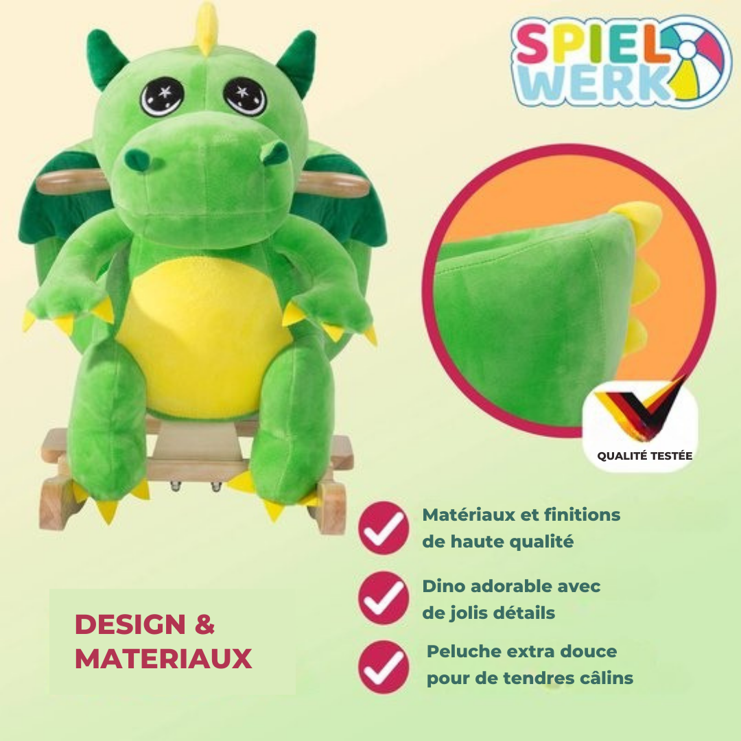 Spielwerk Fauteuil à bascule enfant dino avec ceinture de sécurité
