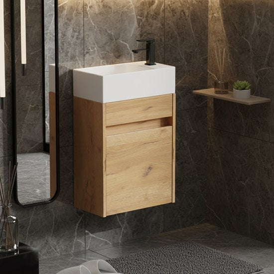 VDD – Meuble de salle de bains – Meuble de salle de bains sans lavabo – Meuble de salle de bains en chêne – Meuble-lavabo – Meuble-lavabo
