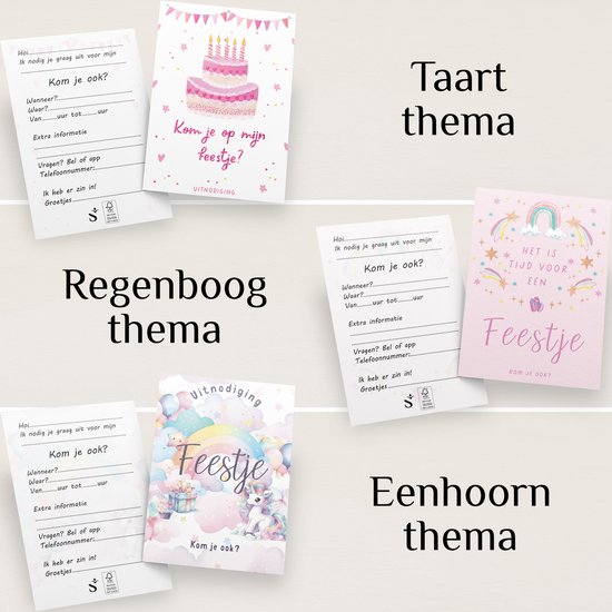 Systemyze 15x Invitation Kids Party Girl - Cartes d'invitation d'anniversaire - Thème Licorne - Format A6