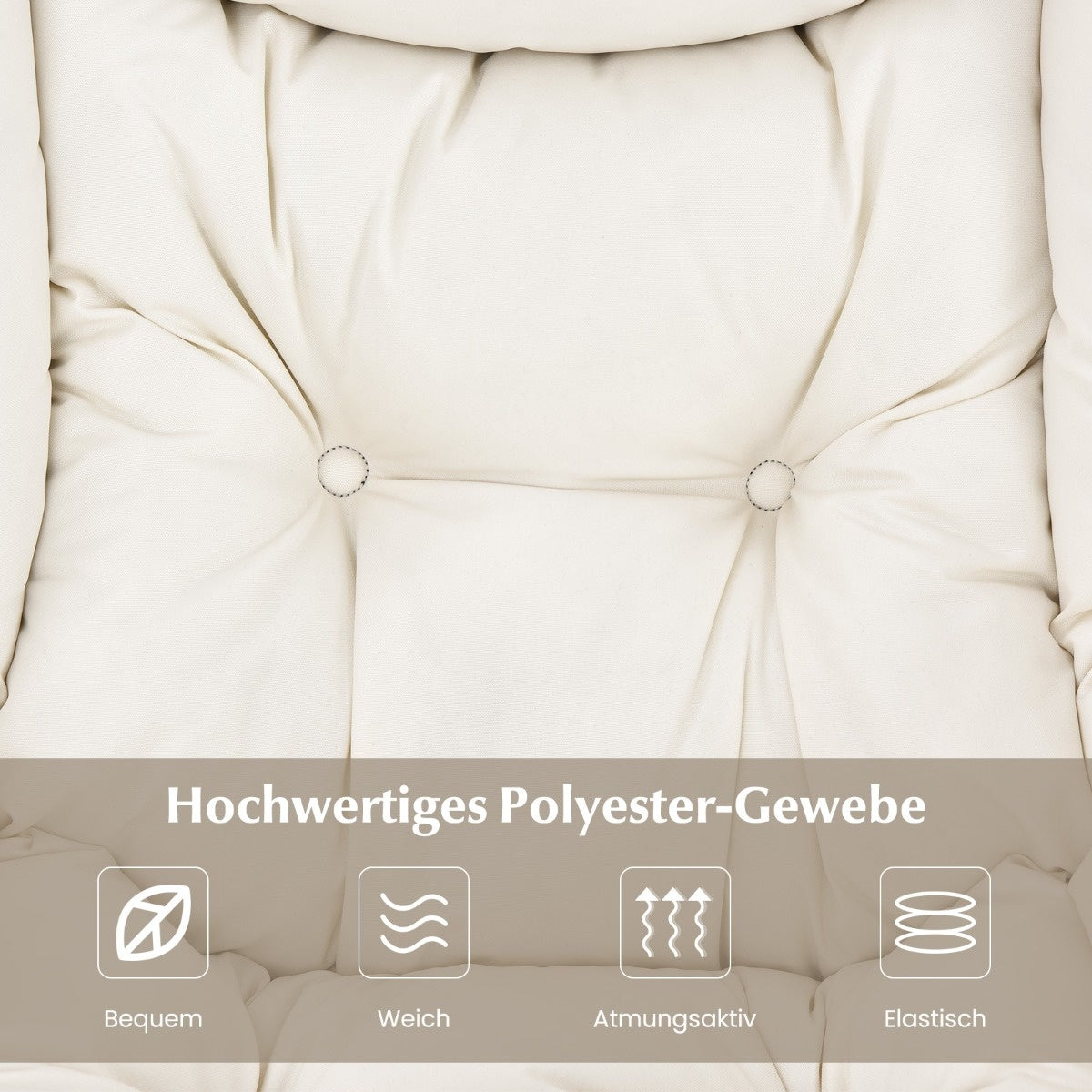 Fauteuil côtier avec relief et accoudoir & pochette latérale et repose-pieds fauteuil relax beige beige