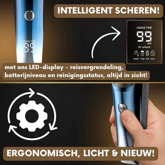 Rasoir 2-en-1 pour homme avec tondeuse S222 - Sansbeauté® - Wet & Dry - Tondeuse de précision - Électrique - Rasoir électrique - Étanche