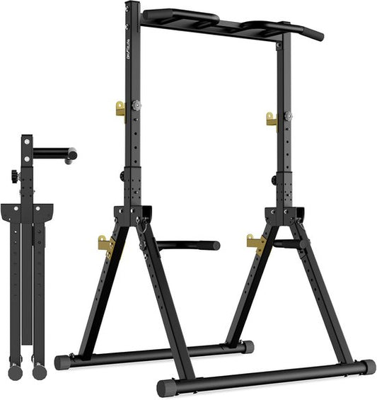DH FitLife Foldable Power Tower Dip Station | Barre de traction autoportante jusqu'à 150 kg avec barres de traction et supports d'haltères | Power station Power tower | Station de fitness