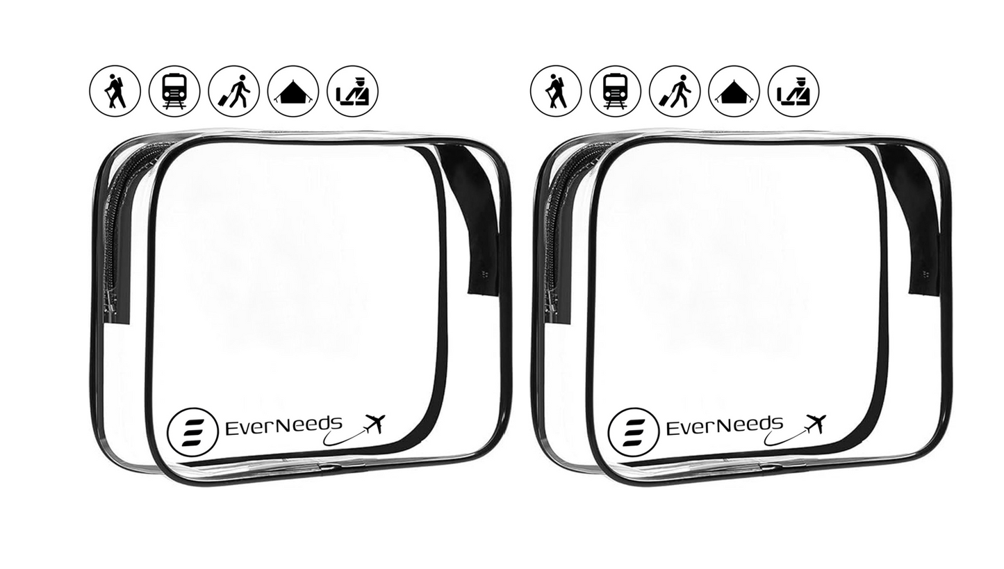 EverNeeds Trousse de toilette - Transparent - Femmes et hommes - Organisateur - 2 pièces