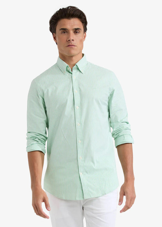 Chemise homme McGregor - Stretch Oxford - Little Stripe - Light Green - Regular Fit - Long Sleeve