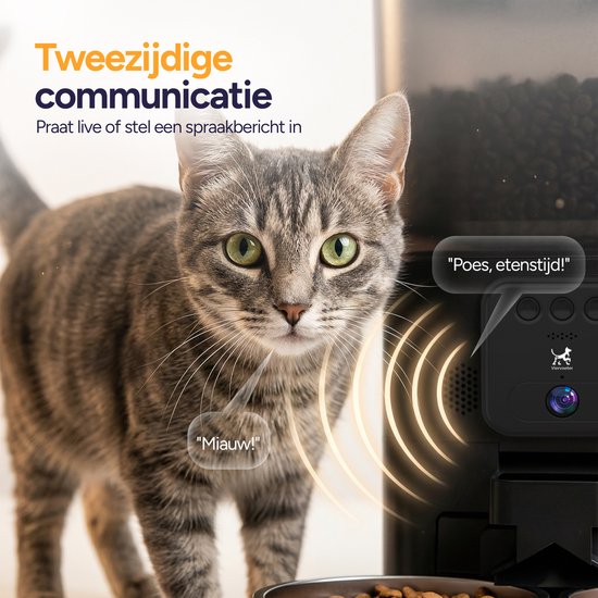 Viervoeter Feed Pro Dual - Mangeoire automatique 7 L - Caméra HD et audio - Chat et chien - Distributeur automatique de nourriture avec application - Noir