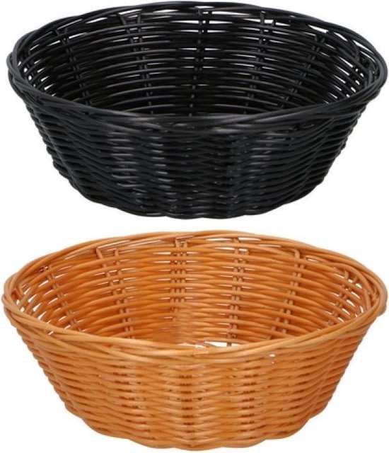 alpina Paniers à pain - 2 pièces - Panier en osier - Brun et noir