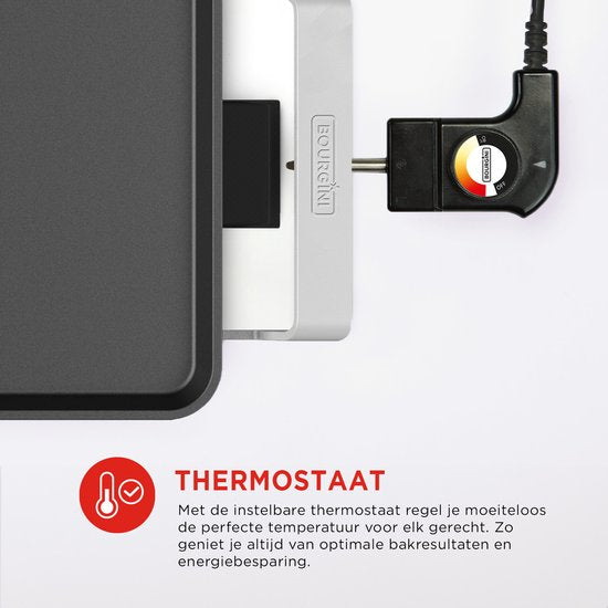Bourgini Multiplate Pure - Sans PFAS - Appareil à griller - 46 x 26 cm - Thermostat réglable - Gril électrique 2500 W - Revêtement antiadhésif - Noir