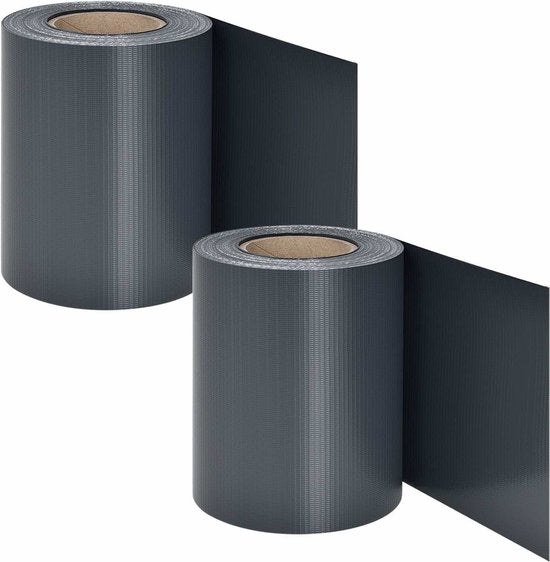 Bandes de séparation en PVC - 2 pièces - 35 mètres - Anthracite - Clips de fixation inclus