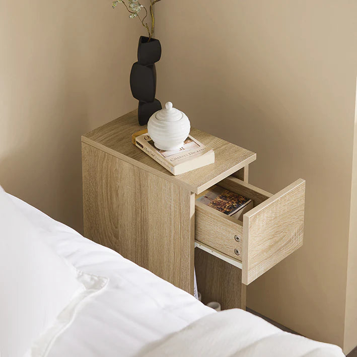 SoBuy Table de nuit avec tiroir - Lot de 2 - Table d'appoint - Marron clair - 20x60x35cm - FBT111-Nx2