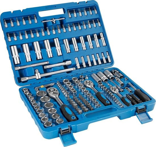 tectake Jeu de clés 171 pièces - 1/4", 3/8" et 1/2"