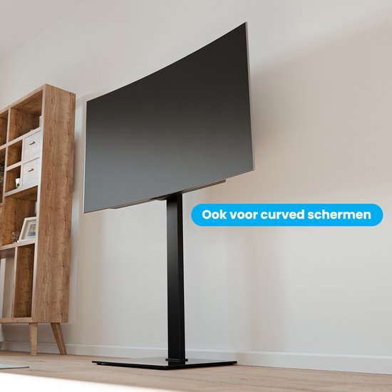 Auronic TV Stand - Pied TV - Réglable en hauteur - Pivotant - Inclinable - 37 à 90 pouces - Noir