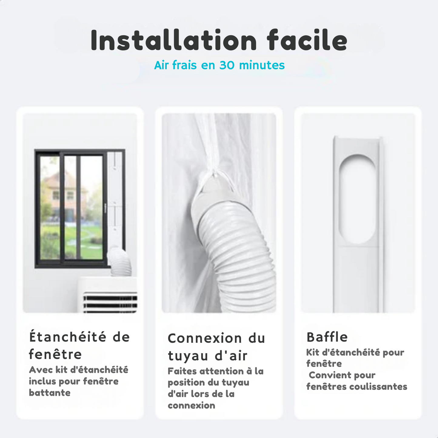 Climatiseur mobile - Bloomfold - 9000 BTU - Silencieux et Facile à Installer - Jusqu'à 25m² - Mode Wifi & Application