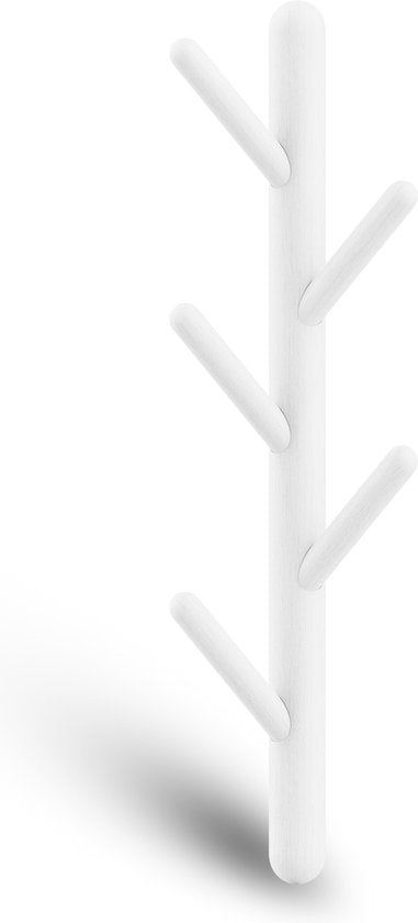 Bayt Porte-manteau mural - Porte-manteau - Porte-manteau bois - Porte-manteau - 5 crochets - Blanc