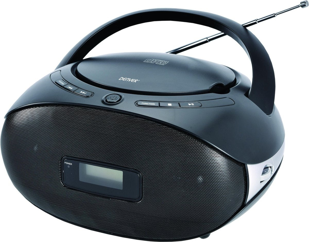 Denver Boombox sans fil - Fonction CD et radio FM - Connexion AUX - TC29 - Noir
