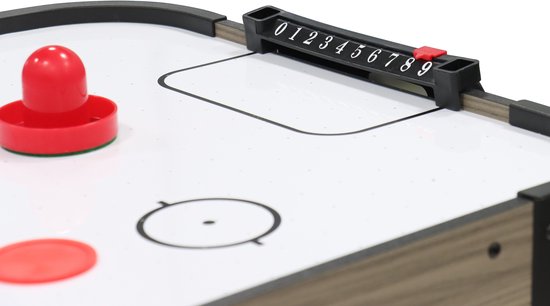 Table de air hockey Cougar Mini – Jeu de air hockey 3 pieds – Table de air hockey compacte pour la maison – Pousseurs et palets inclus – Chêne/gris