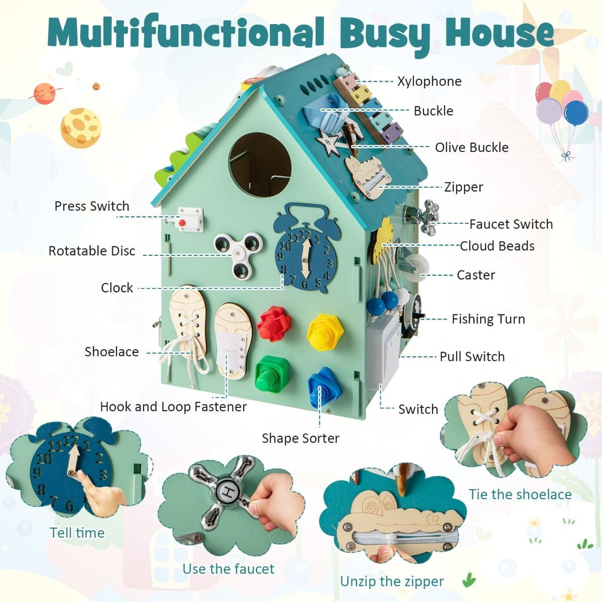 Coast Maison de jeux pour enfants - Educative - 33 cm x 33 cm x 45 cm