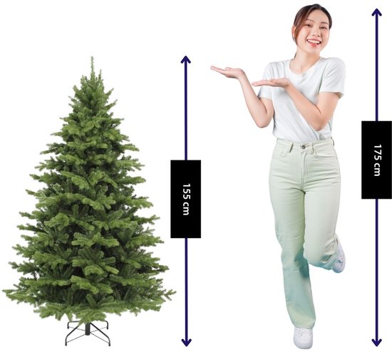 Triumph Tree Sherwood Deluxe - Sapin de Noël au volume généreux et 1 092 branches - Décoration de Noël d'intérieur - Sapin artificiel facile à monter - 155 x 112 cm - Vert