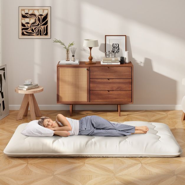 Coast Floor Mattress - Pliable - Lavable - Microfibre - 203 x 137 x 10 cm - Beige