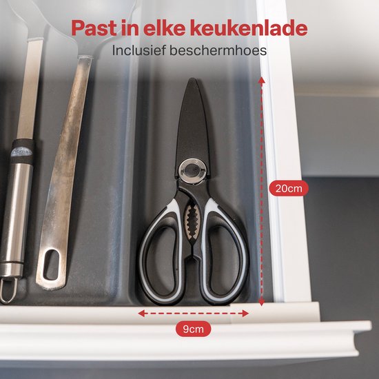 AoraKitchen Ciseaux de cuisine - Ciseaux à viande - Acier inoxydable - Ciseaux de ménage - Ciseaux de jeu - Ciseaux pour droitiers et gauchers - Lavable au lave-vaisselle