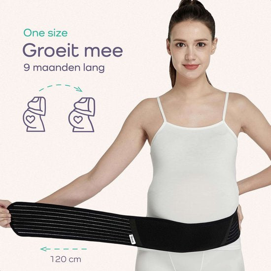 Ceinture abdominale et pelvienne de maternité Qwali pour le post-partum - Vêtements de maternité - Noir