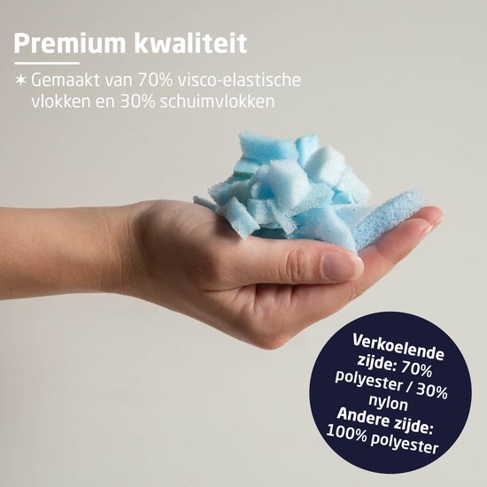 BREND BR-2233 Oreiller CloudComfort pour les dormeurs sur le dos, le ventre et les côtés - 50 x 70 cm - mousse à mémoire de forme - avec côté froid et confort réglable - blanc