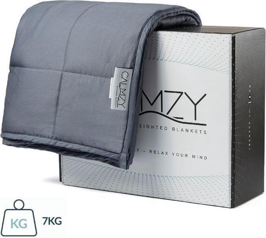 Calmzy verzwaringsdeken 7 KG - Verzwaarde deken - 150 x 200 cm - Donkergrijs