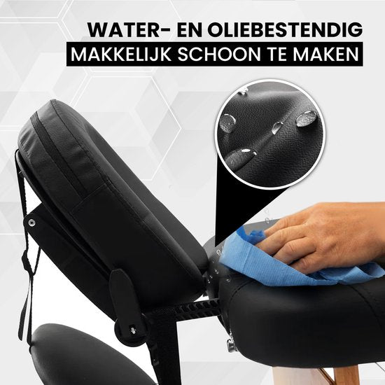 Table de massage Fitby - Table de massage pliable - Table de soins - Hauteur réglable - 185 x 60 cm - Noir