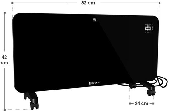 Convecteur - Max. 2000 W - Noir - Pour montage mural ou au sol