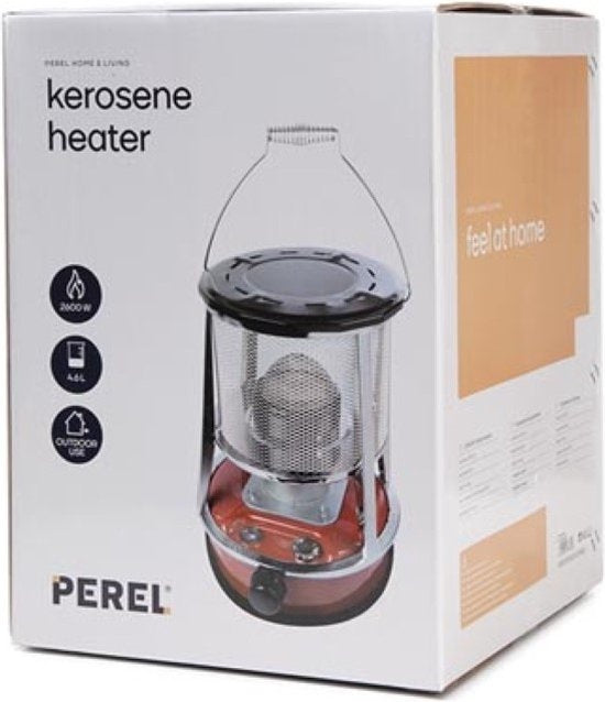 Réchaud portable au kérosène/pétrole Perel - 2600 W - Utilisation extérieure - Robuste et portable - Camping et jardin