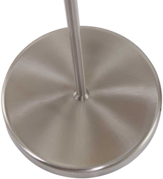 Lampadaire Bella 3879ST couleur acier avec abat-jour en velours gris, rabattable, en métal et textile, hauteur 154 cm, diamètre de l'abat-jour 30 cm - Mexlite