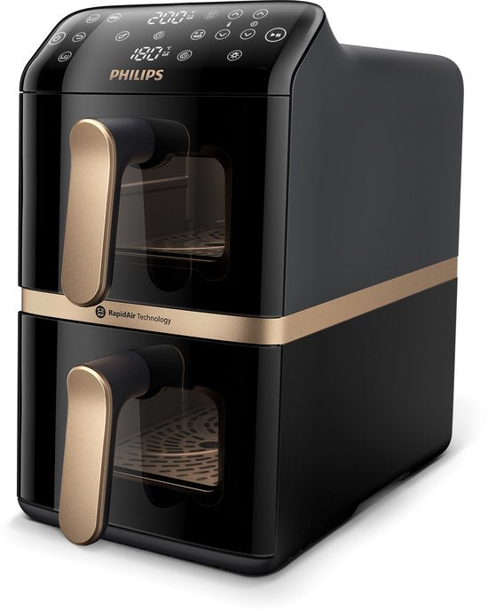 Friteuse à air chaud double étage Philips série 4000 - NA462/70 - 10 L - 6 programmes